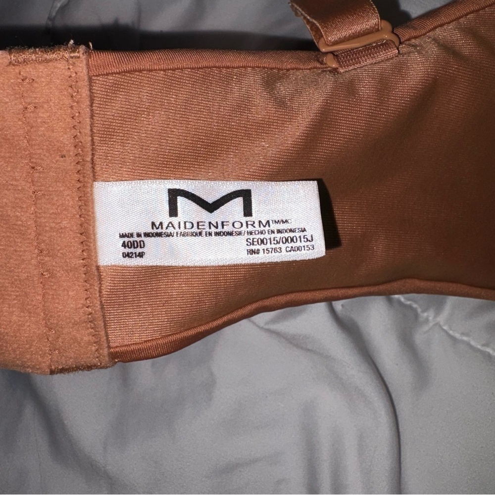 Maidenform SE0015 Balconette Strapless Convertible Bra Lined WF 40DD tan New - Picture 3 of 5